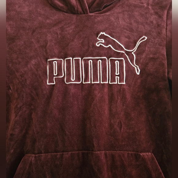 Puma Women's Hooded Burgandy Hooded Sweatshirt Size XS - Picture 2 of 5
